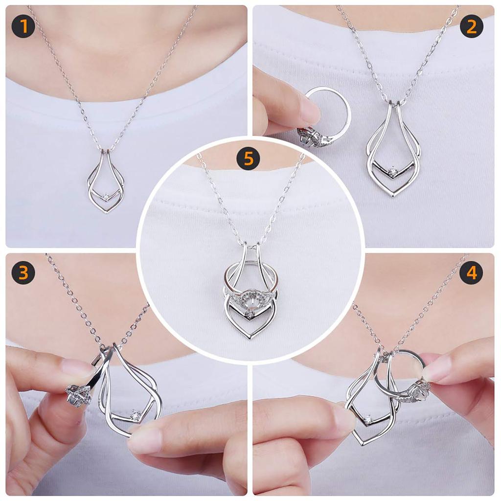 Ring Necklace Ring Holder Necklace For Women Ring Pendant Jewelry Gifts