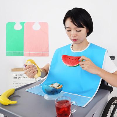 Adult Bibs Mealtime Waterproof Apron with Pocket Reusable Elderly Eating Oil-free No-wash Protectors Aid Scarf Unisex