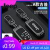 Pour Jeep Alliage de Zinc Silicone Housse de Clé Intelligente de Voiture Pour Jeep Renegade Wrangler Patriot Grand Cherokee WK2 KL Compass Libert