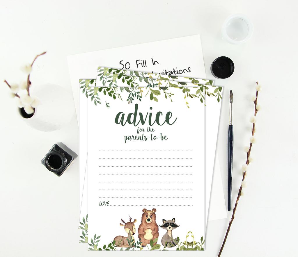 Inkdotpot 50A  Advice CardsA  New ParentsA  For Baby Shower Game Jungle Animals Party SuppliesA  Gender Neutral Advice For New Mom &