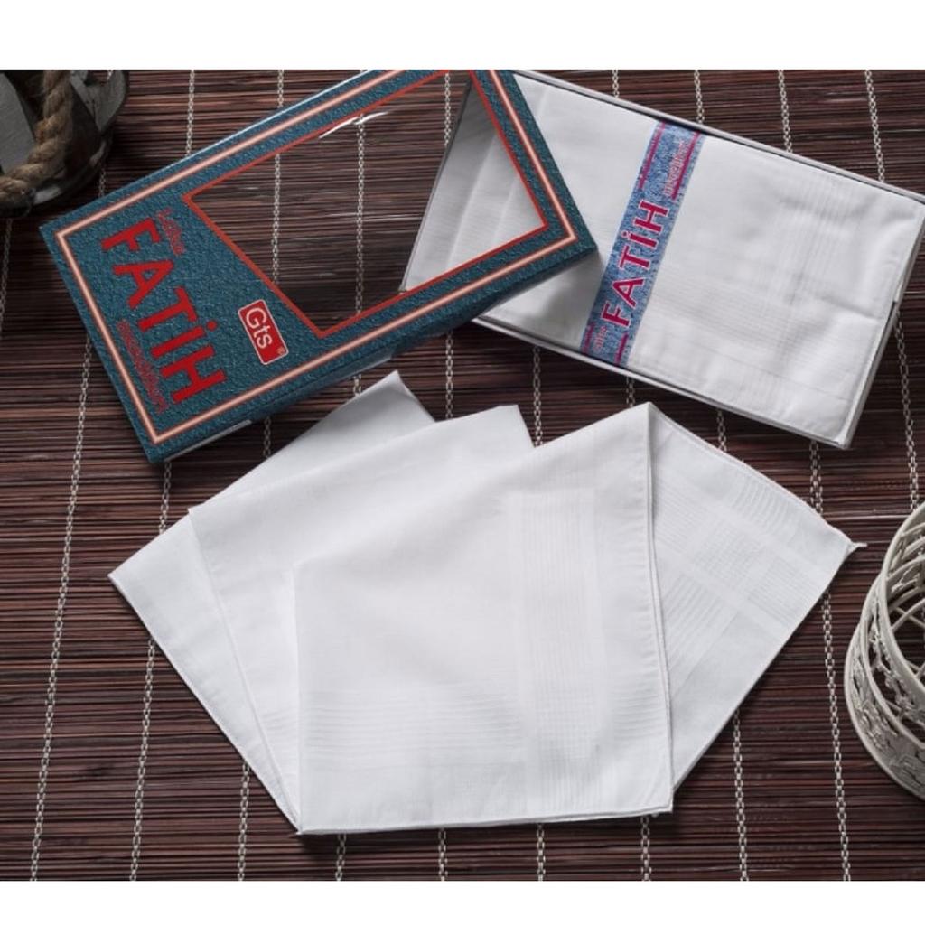 Fatih Kutulu 40x40 cm 12 Adet Kumaş Mendil Beyaz