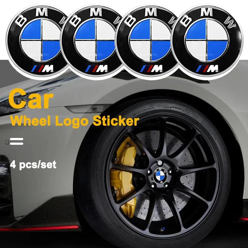 Car Wheel Hub Cap Center Sticker Emblem Badge Decal Accessories 4PCS For b-BMW M F10 F20 F30 F40 F15 F25 F26 E83 E84 X1 F31 F49 II6
