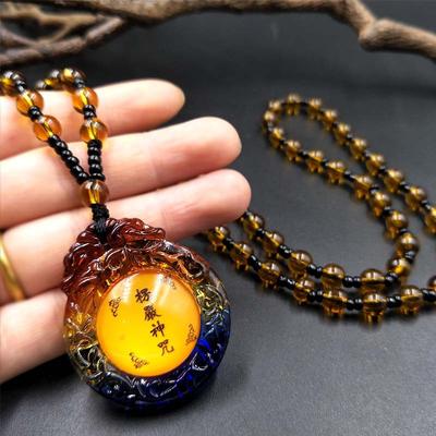 New Glazed Shurangama Mantra Pendant Pendant, Scripture Protection, Men's and Women's Necklaces