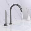 Brass Gray Basin Faucet GrayBathroom Tap Two Hole Widespread Brushed Gold Bathroom Faucet Sink Tap 360 Rotating Black Basin Tap