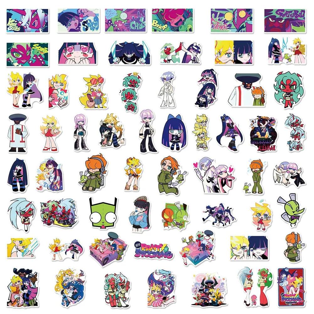60Pcs Japanese Anime Sticker Pack - Doodle Decals for Laptop, Bottle, Skateboard, Travel Luggage