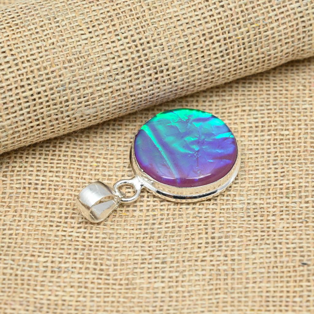 Green Triplet Opal Gemstone Handmade Solid 925 Sterling Silver Jewelry Anniversary Pendant For Her