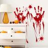 Waterproof 3D Widnow Decor Blood Handprint Wall Stickers Horror Finger Foot Halloween Decor