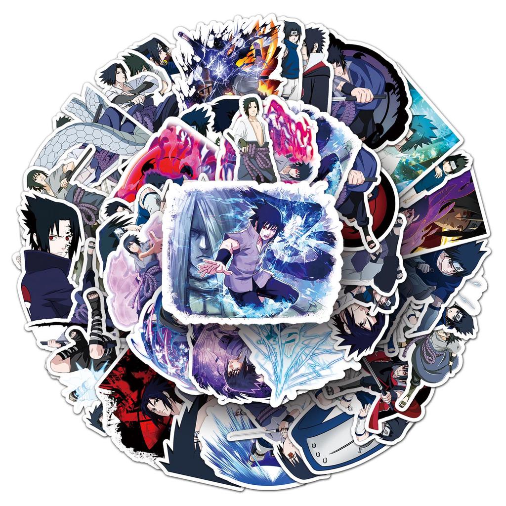 50 Sheet Sasuke Stickers Naruto Anime Decoration for Journal or Tablet