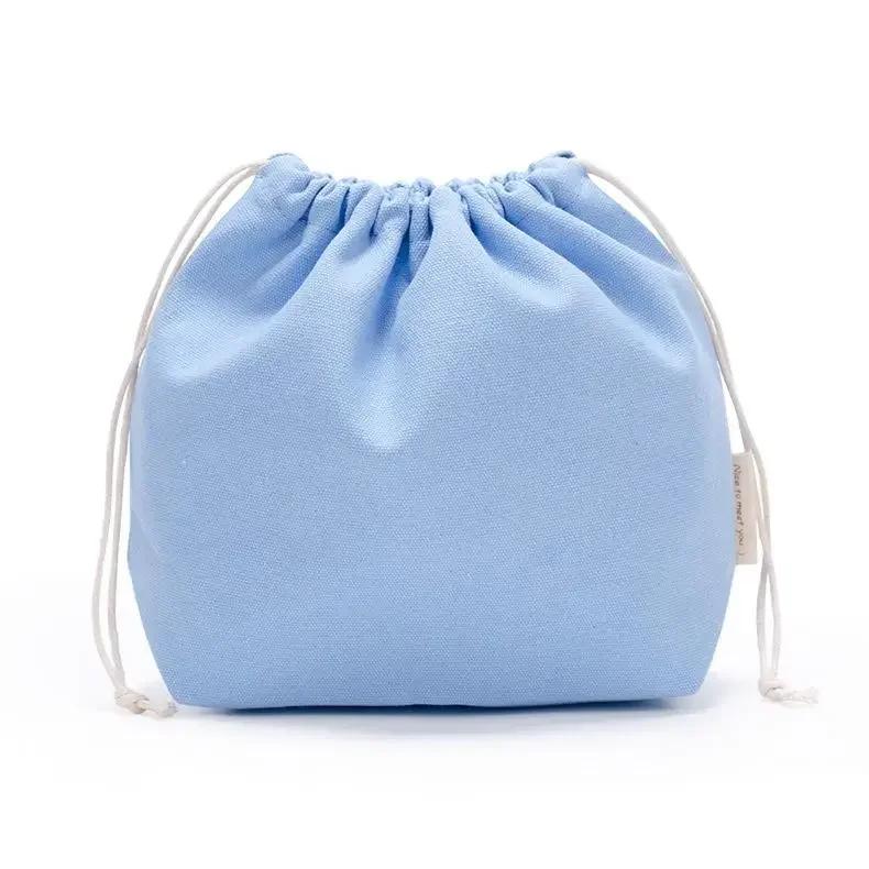 27*20cm Cotton Drawstring Storage Bag White Canvas Bags for Candy Gift Package Pouch Reusable Home Sundries Organize Bags