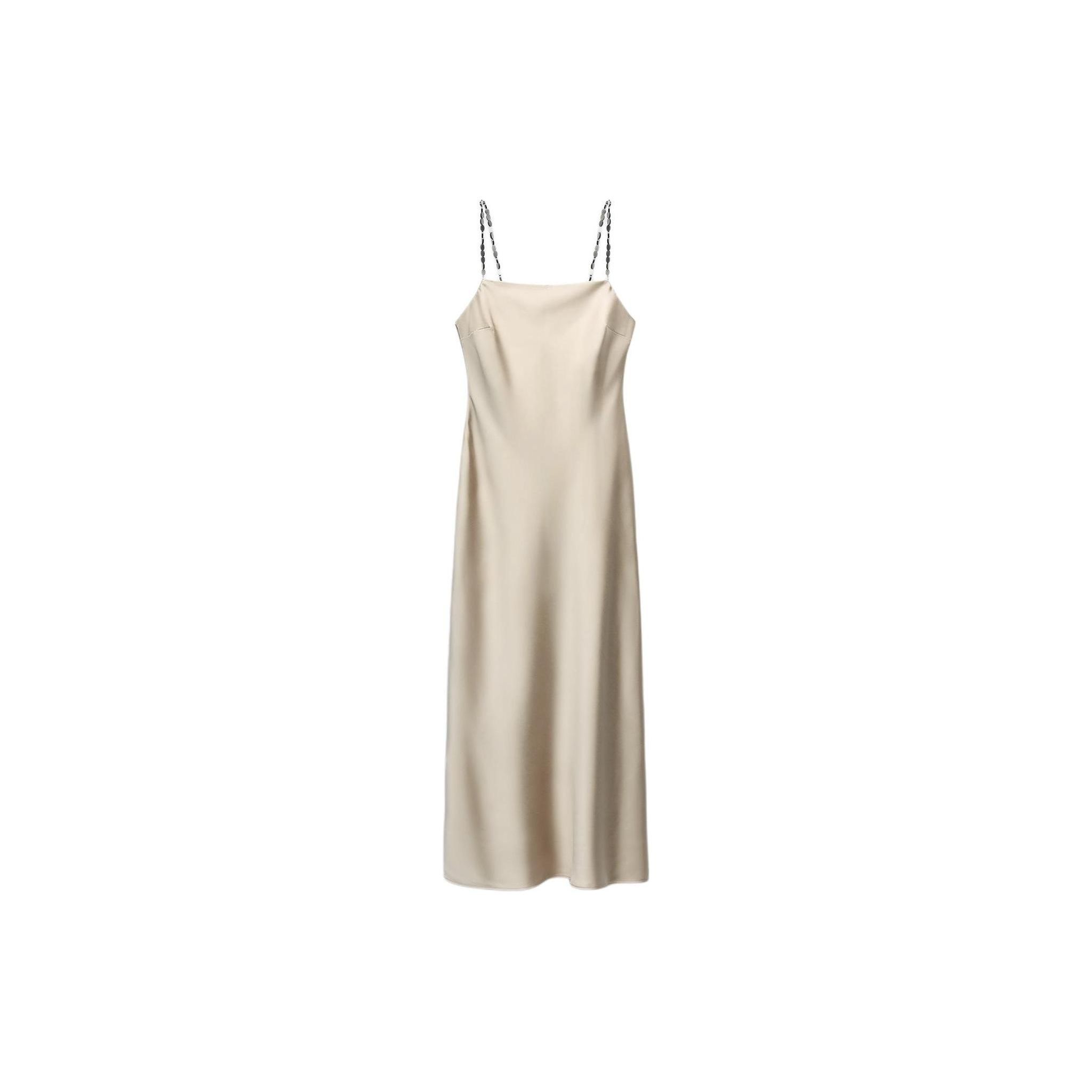 

Zara Beaded Embellished Square Neck Cami Dress Women dresses Ivory 8741052-736 S