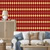 Autumn Plaid Wallpaper Red and Cream for Living Room and Bedroom 50x1000