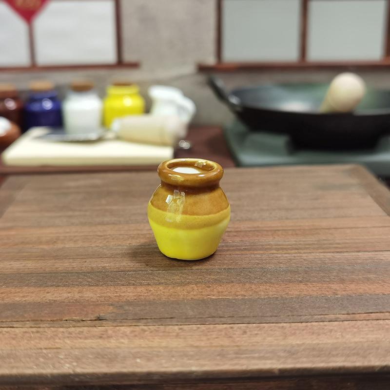 

1 шт. контрастного цвета ретро мини цветная керамическая банка имитация мебели для украшения своими руками 1/12 кукольный домик миниатюрные аксессуары D