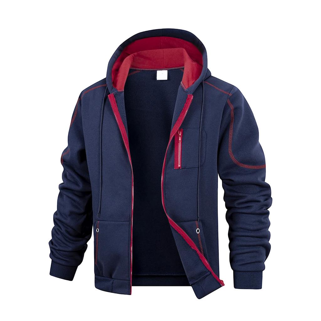 Men's Solid Color Zipper Sweatshirt Men's Sports Large Size Casual Sweatshirt Jacket
