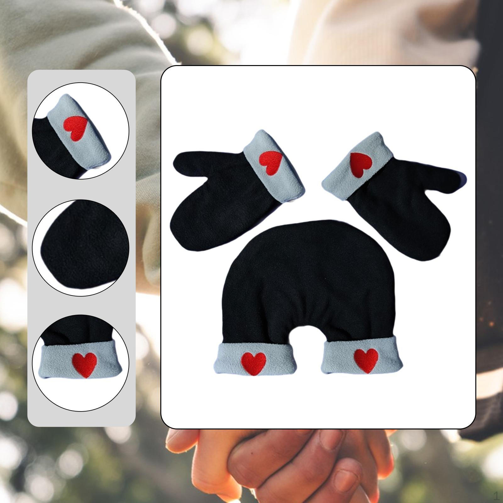 

Couple Hand Holding Mittens Unique Soft Winter Gloves for Running Cold Weather