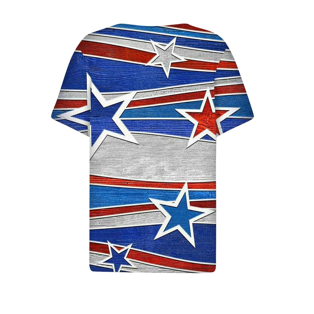 Dámské tričko Tričko Potisk knoflíku Krátký rukáv Denní víkend Móda Basic Top s výstřihem do V