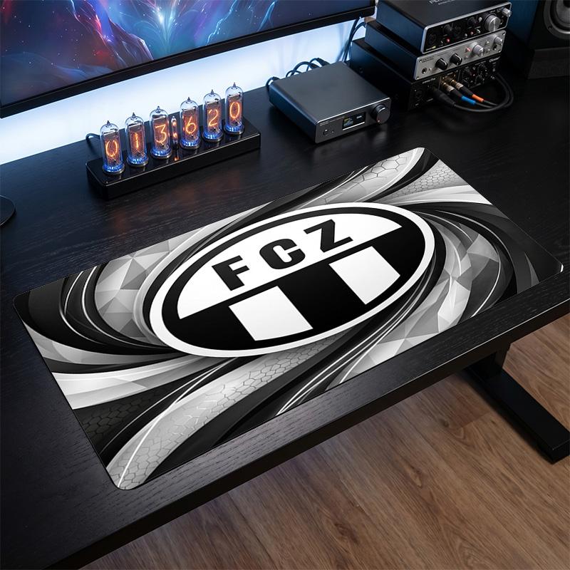 FC Zürich Theme Pattern Mouse Pad, Soccer Logo Design XXL Gaming Desk Mat Non-Slip Computer Mouse Pad