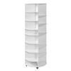 7 Tier Rotating Shoe Rack Tower with Adjustable Shelves, Movable 360° Spinning Carousel Display with Wheels, Lazy Susan Organizer Closet for Bedroom,