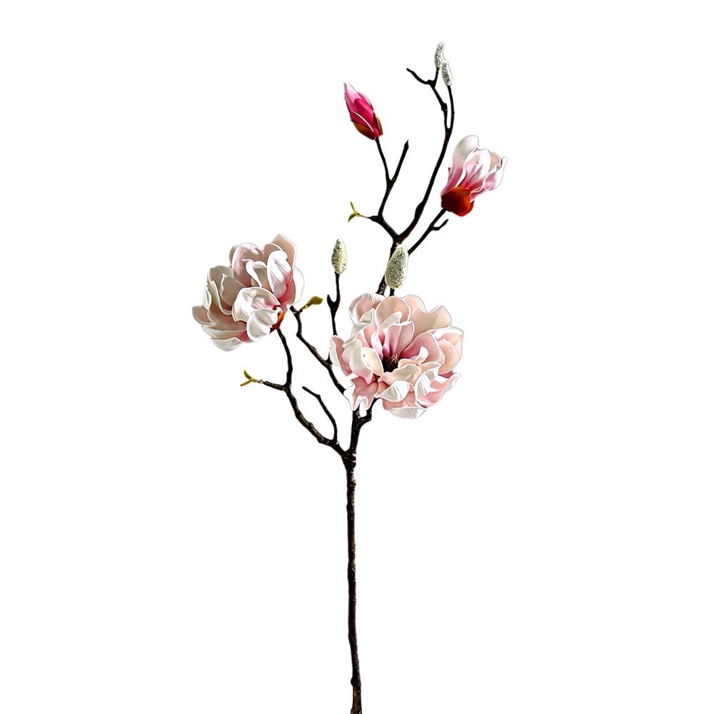 Multicolor Artificial Magnolia Flower Accessories PU Yulan Artificial Flower Chinese Style Small Buds Simulation Flower Stem