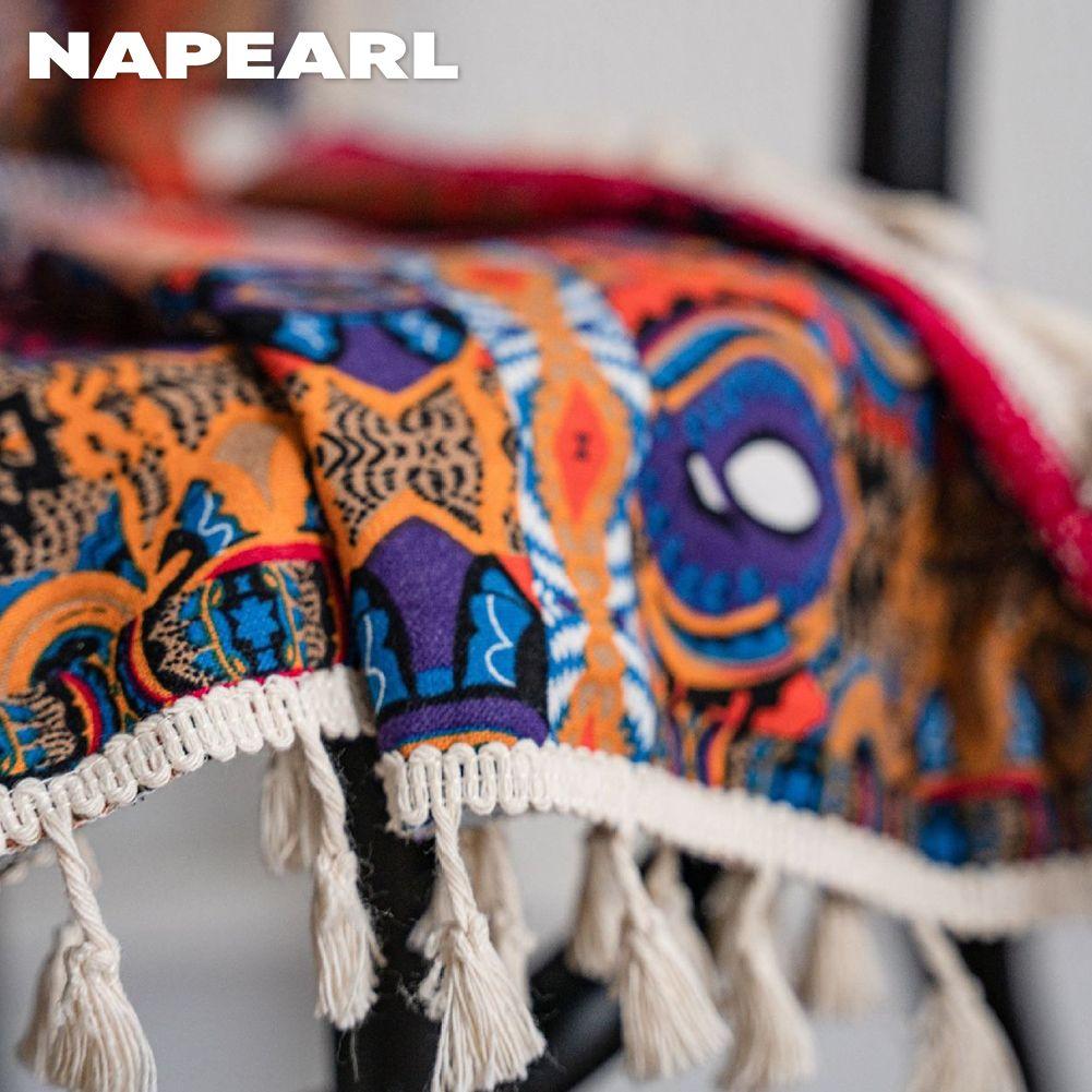 1PC NAPEARL Bohemian Style Patchwork Printed Country Style Semi Blackout Curtain for Small Windows Kitchen Bedroom Living RoomBalcony Home Decor