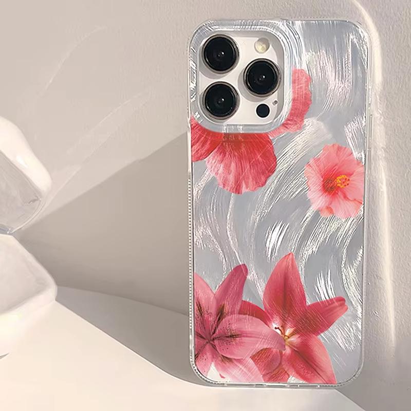 Pink Floral Pattern Phone Case For Samsung Galaxy S26 S24 S25 S23 Ultra S22 S21 Plus FE A15 A34 A35 A50 A54 A55 Back Cover