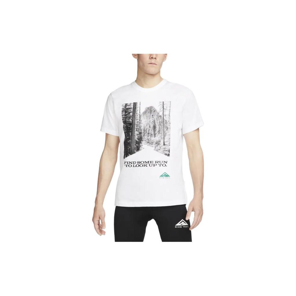 Nike T Shirts Men's White Crew Neck Moderate Straight Fit DM5434-100