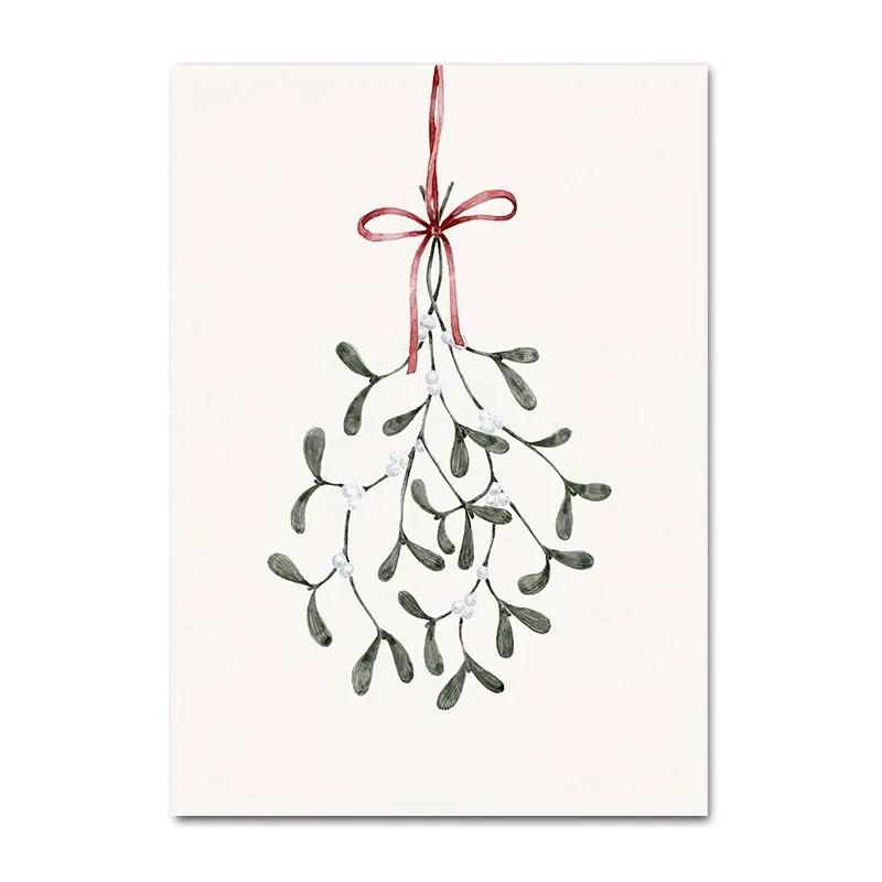 

Рождественский шар украшение плакат матовый падуб зима фургон холст живопись снежинка принты декоративная домашняя комната картина 21cm×30cm NoFrame