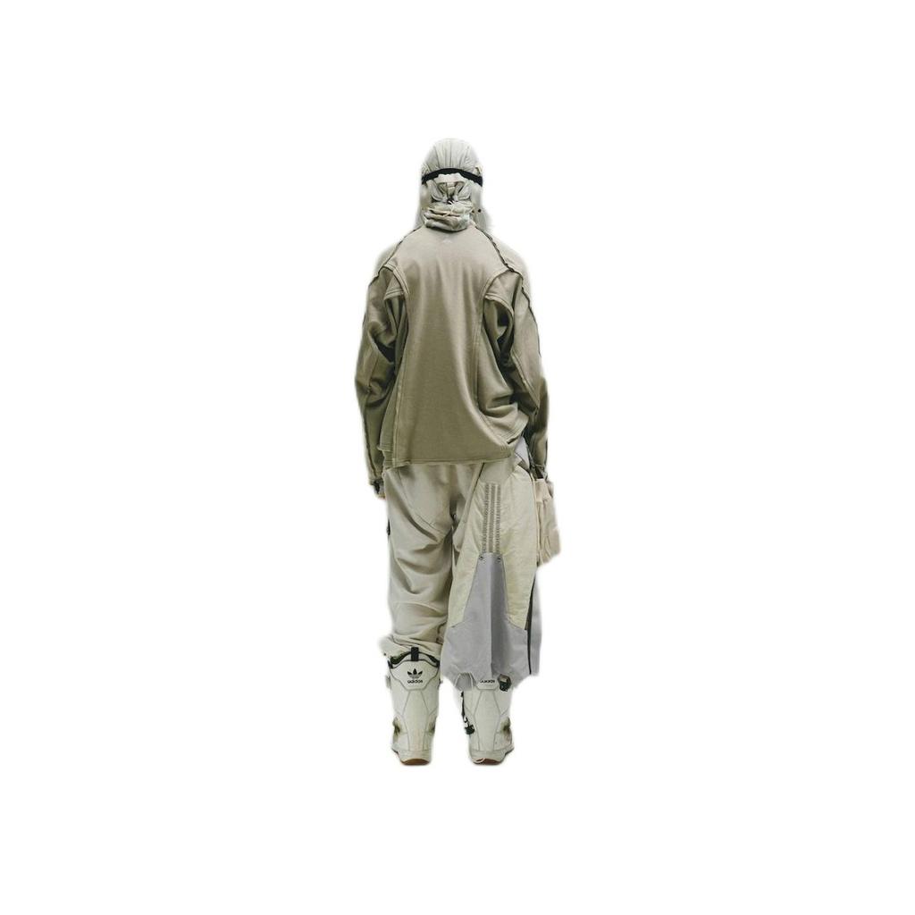 Adidas Originals X Hamcus Collaboration FW23 Solid Color Small Logo Cut Round Neck Pullover Sweatshirt Unisex Sweatshirt Off-White IS0648