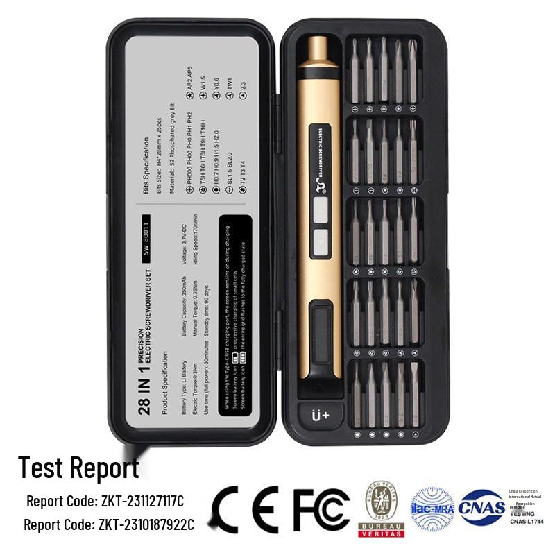 Compact Rechargeable Electric Screwdriver Set with Silent Operation and Long Battery Life