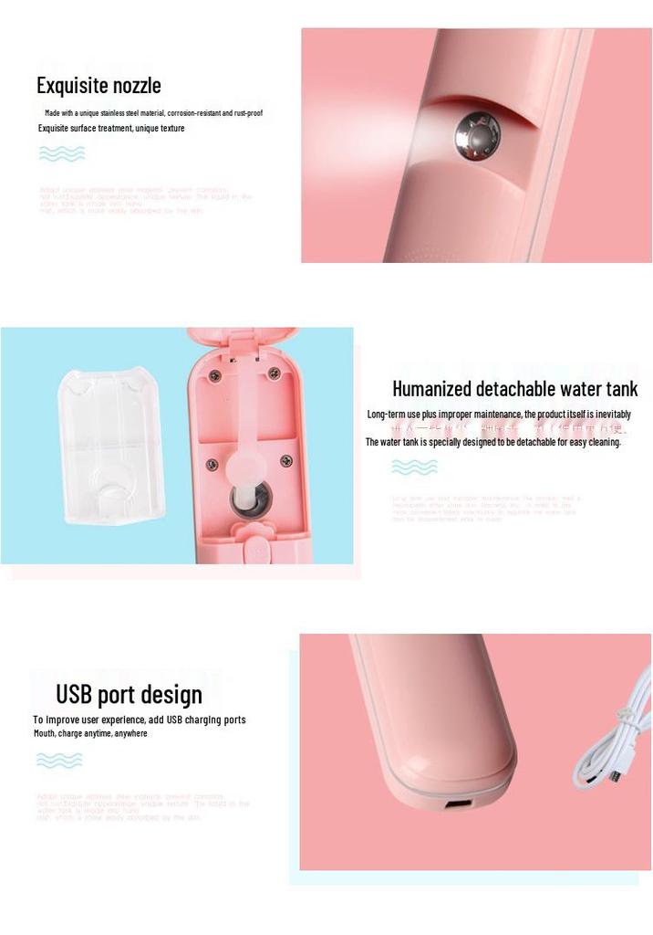 Nano Facial Humidifier: Handheld Spray Hydrator & Beauty Moisturizer with Hot & Cold Spray