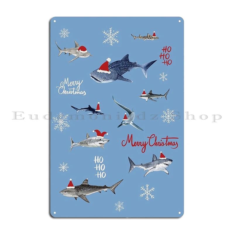 SEASHELLS SEA CREATURES SHARKS Poster with Names Metal Sign Cinema Decoration Pub Plaques Tin Sign Poster
