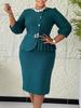 2025 Elegant Women's Three-Quarter Sleeve Round Neck Dress