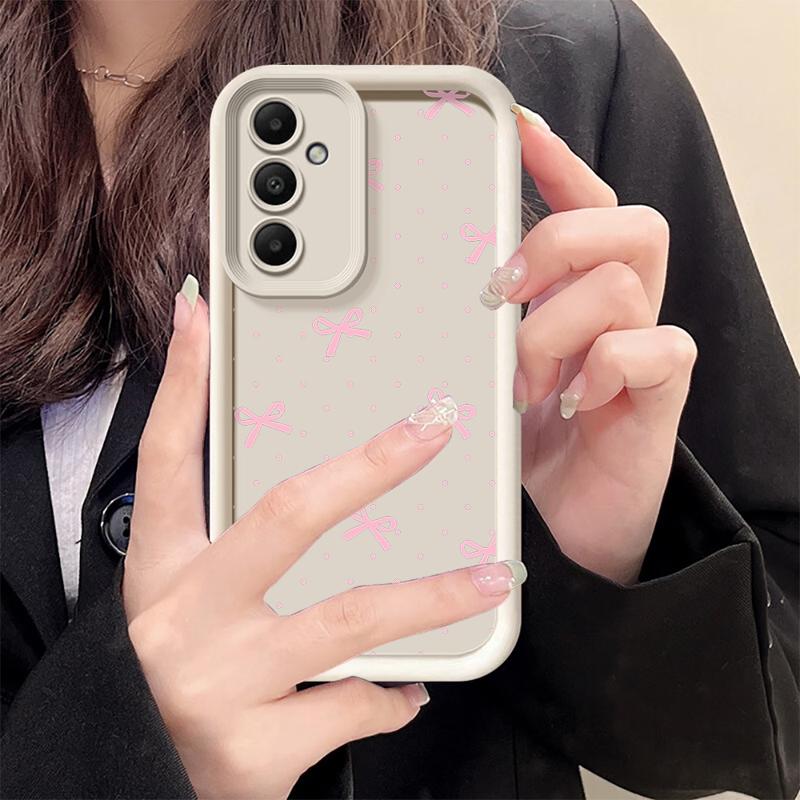 Phone case for Samsung Galaxy A55 A52 A33 cases A24 A15 A12 A23 A22 5G A54 A52s A53 A14 funda Cover Cool Luxury Red Cartoon Bow
