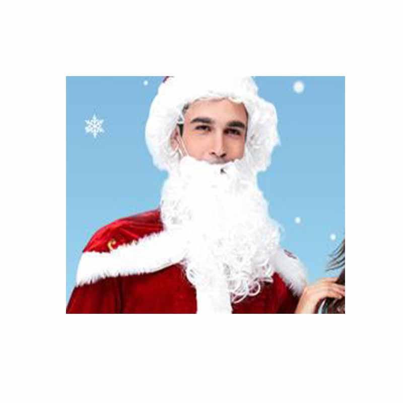 

Полный комплект рождественских костюмов Санта-Клауса для взрослых красная рождественская одежда Санта (Beard *1 + Wig *1),Onesize