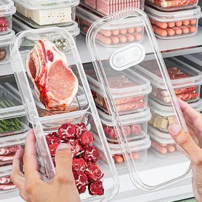 Large Capaci Food Storage Box Fren Preservation Container Home Use Meat Vegetable Partitioned Refrigerator Storage Box