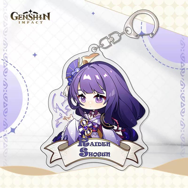 Genshin Impact Peripheral Keychains, Including The Splinter Soldier, Walnut, Manyo, Nashita, Raiden General, And Jade Rain Backpack Charms.