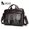 Men's briefcase 100% genuine leather business large capacity handbag waterproof