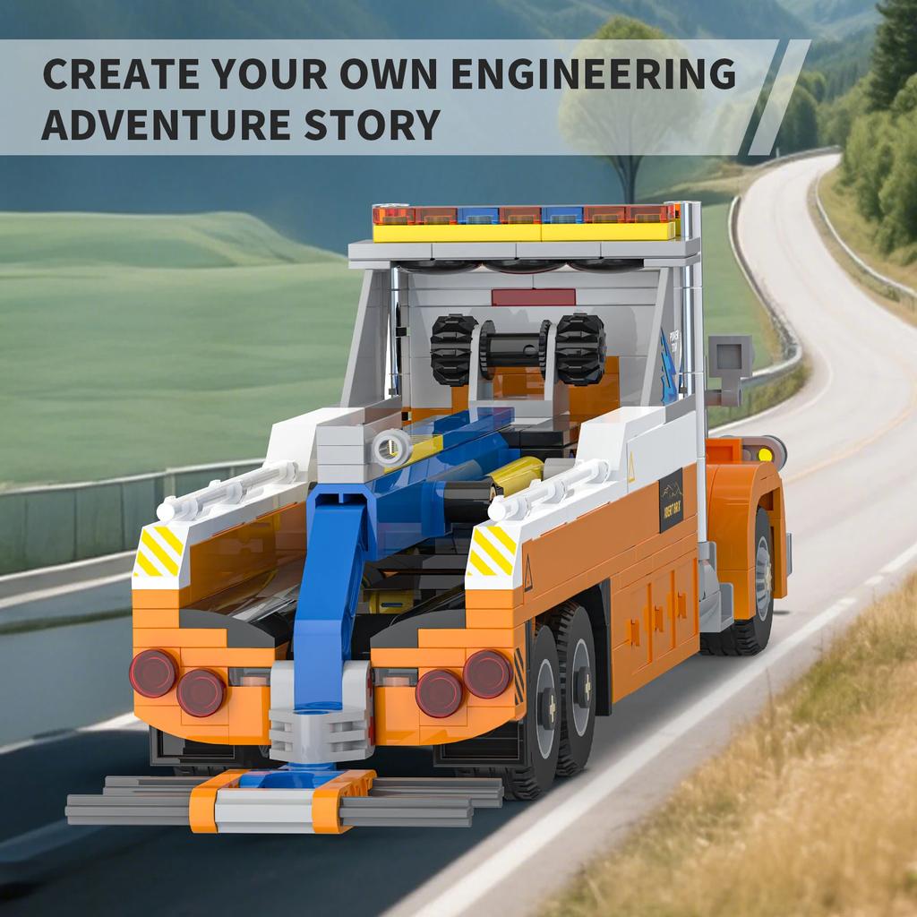 449PCS Heavy-Duty Trailer Building Blocks Educational Assemble Model Bricks Desktop Decoration Toys For Kids Holiday Gifts