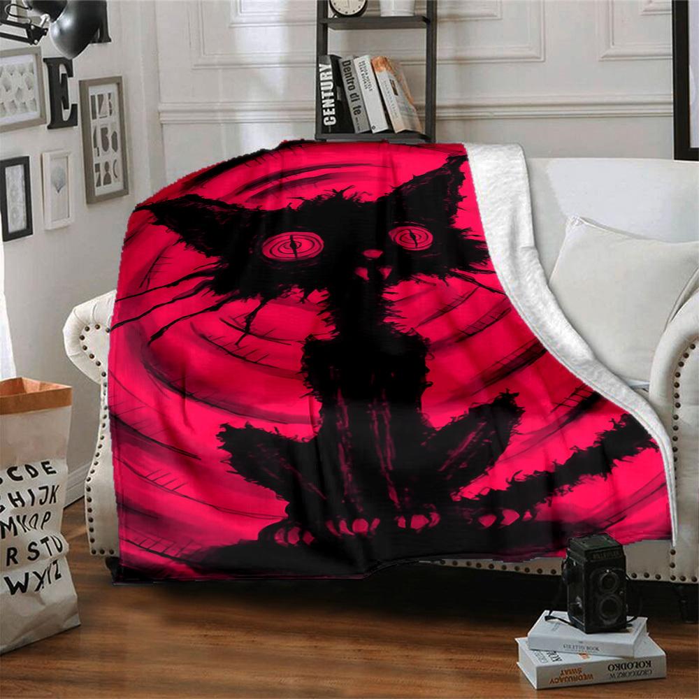 1pc Cat Eyes Monster Blanket, Lightweight Flannel Throw Blanket For Sofa, Bed, Travel, Camping, Living Room, Office, Couch, Chair, And Bed