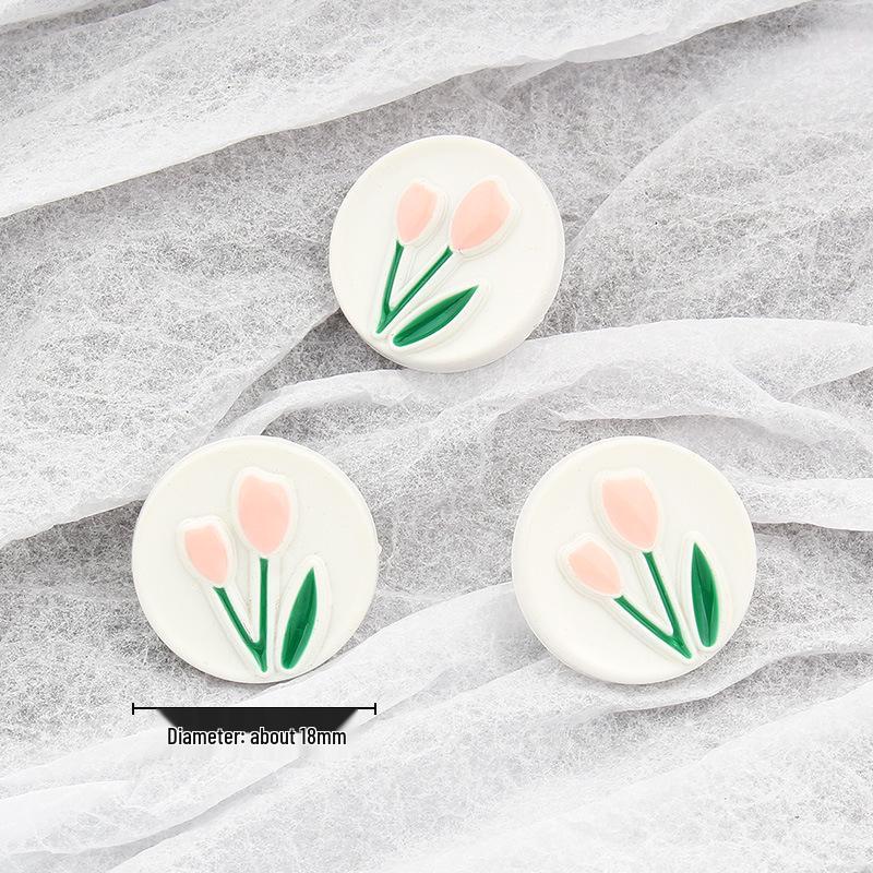 Children's Colorful Tulip Flower Button Cardigan Sweater Shirt