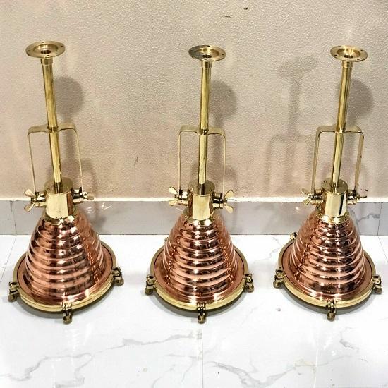 

Морской новый подвесной светильник для грузов среднего размера из латуни и меди с креплением, 3 шт.