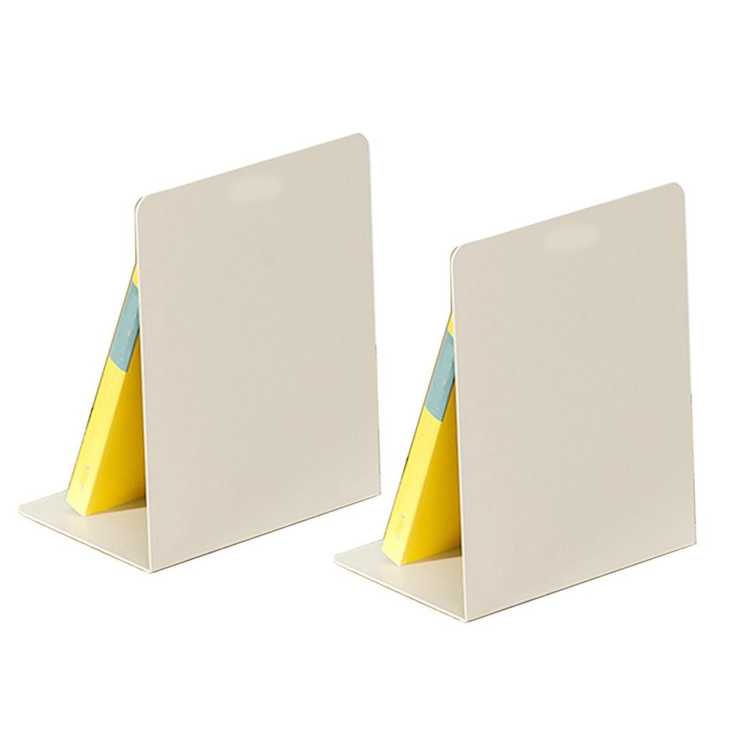 Book Stopper Minimalist Portable Book Holder Stand Metal Bookends for Shelves Office Desk White