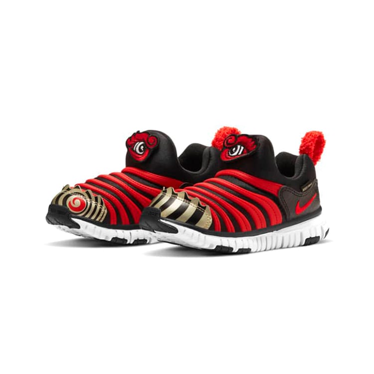 Nike Dynamo Free QS Low Top Sports Casual Shoes Black Red Children Aged 3 7 Years Old DC8317-001