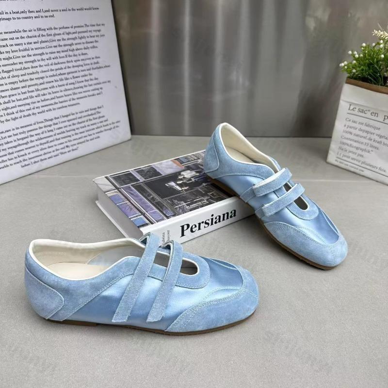 Women's Ballet Flat Shoes 2026 Summer Autumn Dress Silk Elegant Retro Square Toe Cow Suede Mary Jane Shoes Outdoor Casual Shoes