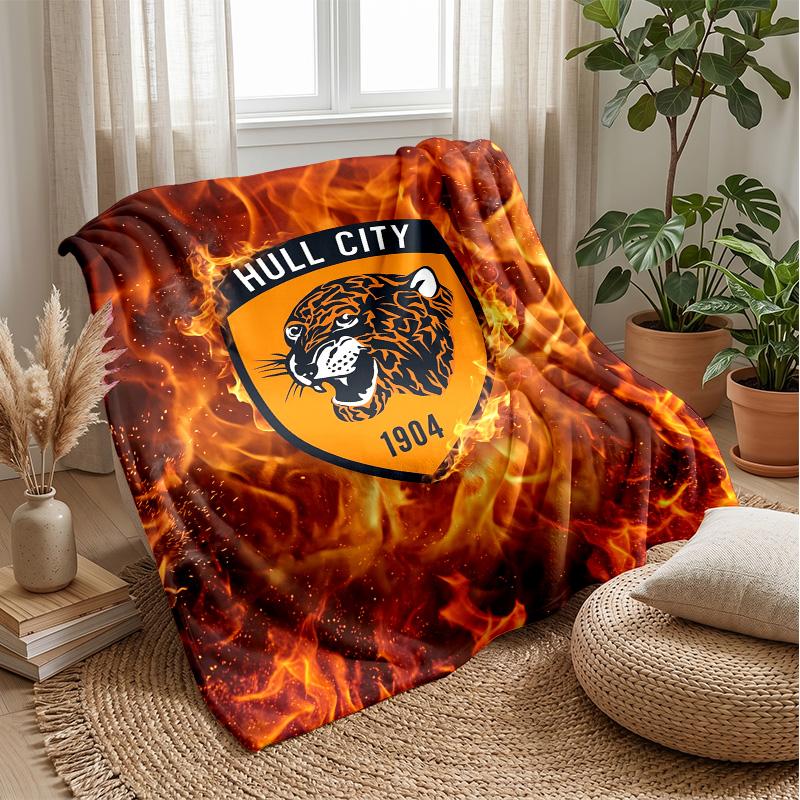 Hull City Football Print Flannel Blanket, Soft Warm Lightweight Throw Blanket for Sofa Bed Camping