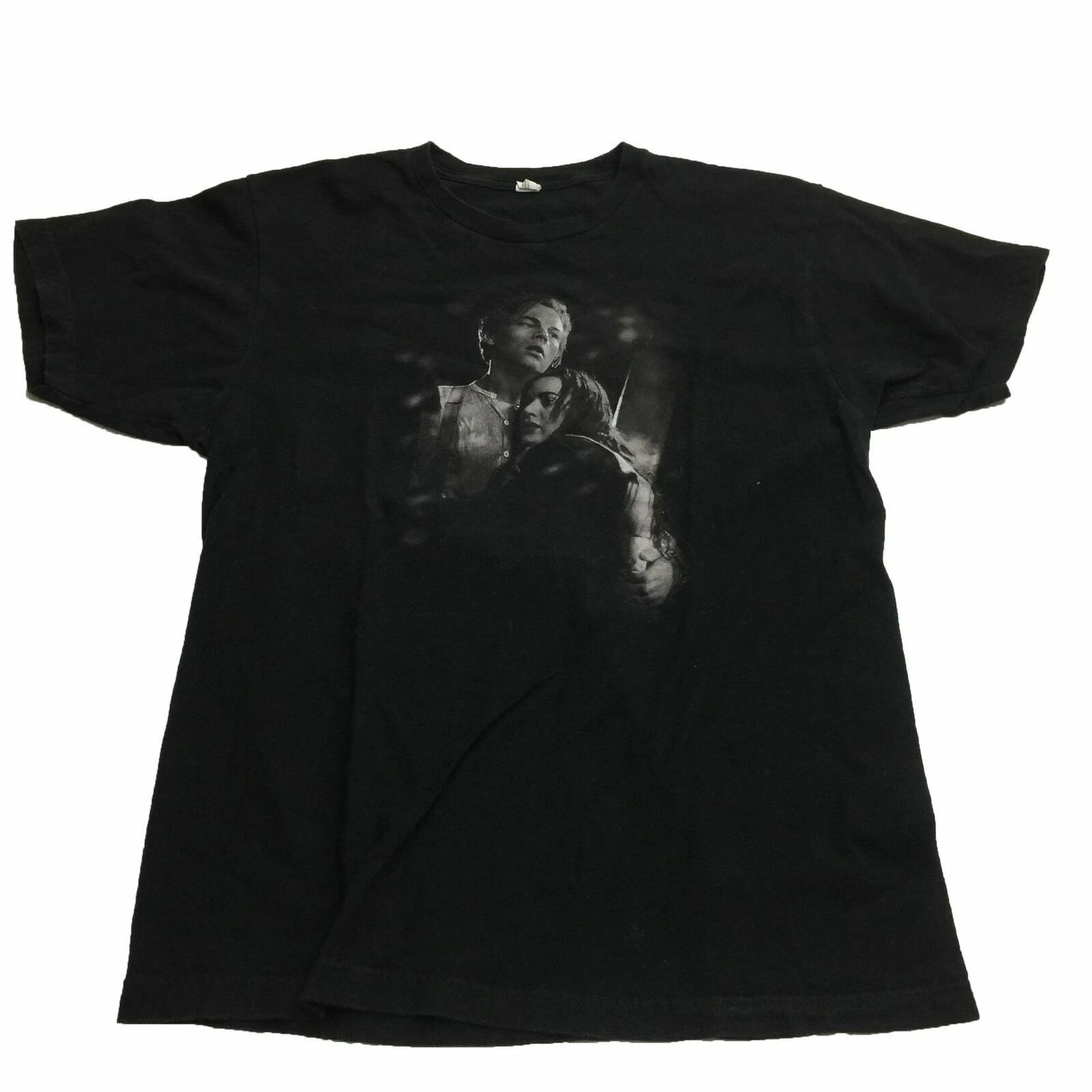 VTG 90 s Leonardo DiCaprio Titanic in 3D Promo Black T-Shirt Adult Size Large L L