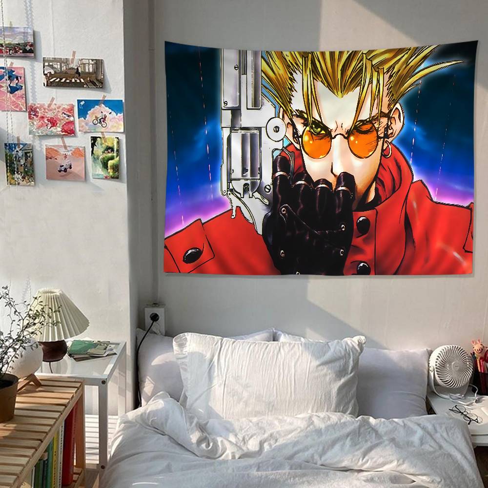 Anime Trigun Stampede Tapestry Art Printing Japanese Wall Tapestry Anime Wall Hanging Home Decor