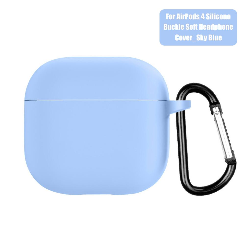 

Для Airpods 4 Захисний чохол Силіконові бездротові навушники Матовий Macaron Одноколірний захисний чохол із пофарбованим ТПУ Air Pods 4 AirPods 4 дитини блакитні очі кольору