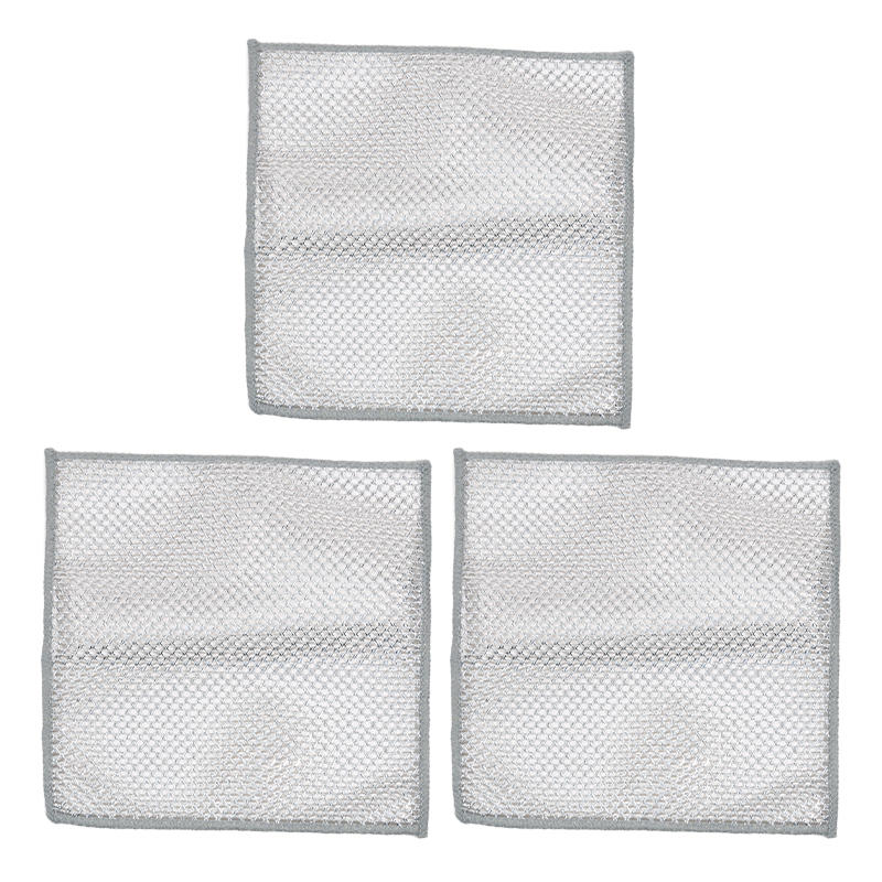 3 STÜCK Verdickte Reinigungstücher - Edelstahl-Küchenlappen zur Entfernung von Ölflecken Langlebig Waschbar Wiederverwendbar