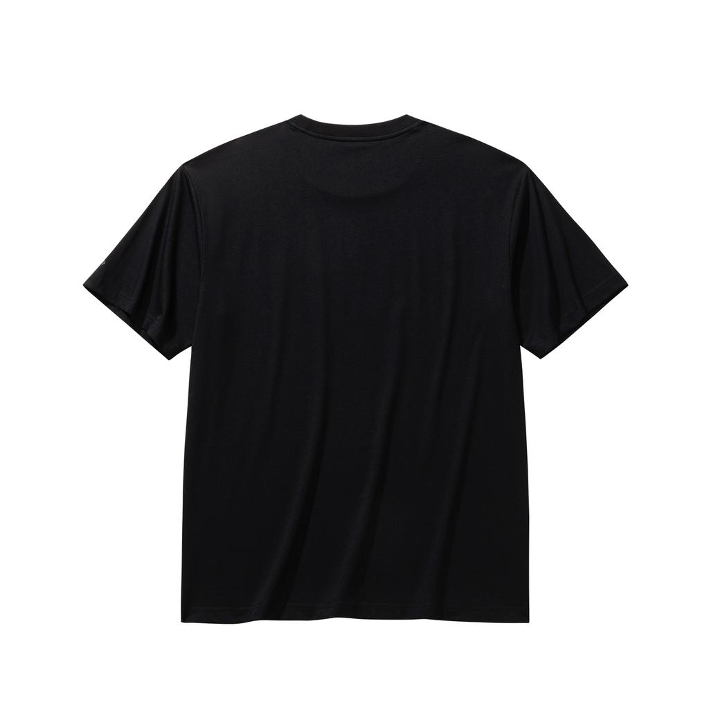Anta Casual Loose Short Sleeve Knit T-Shirt Unisex tops Basic-Black 972628117-4