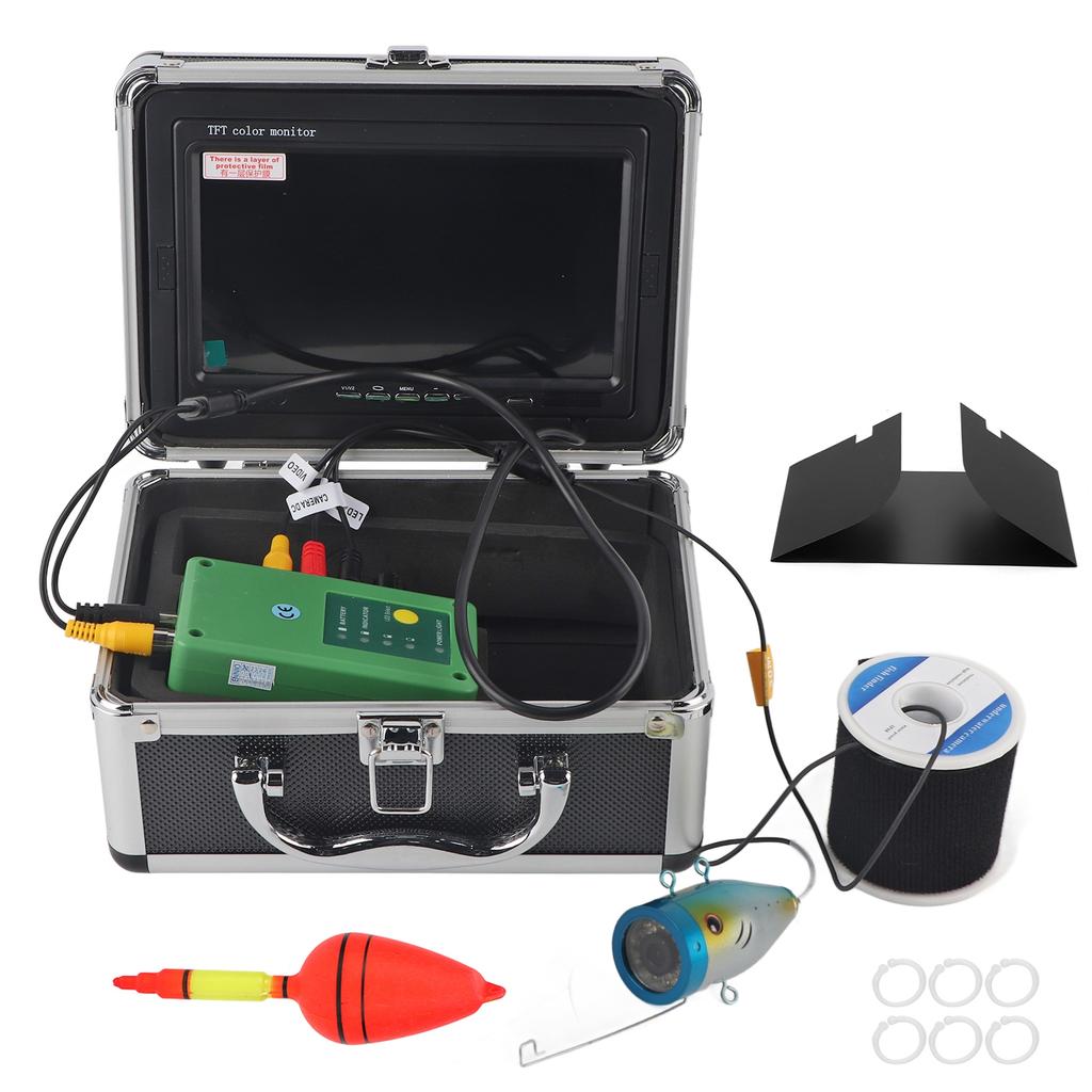 7in Underwater Fishing Camera 1000TVL 30 LEDs IP68 Waterproof Color Monitor 100‑240V